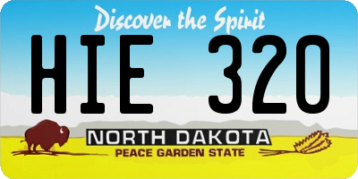 ND license plate HIE320