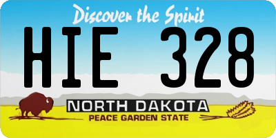 ND license plate HIE328