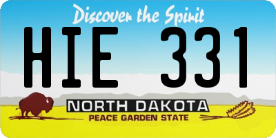 ND license plate HIE331