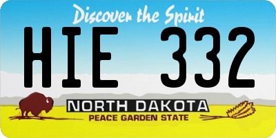 ND license plate HIE332