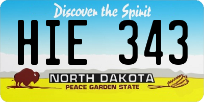 ND license plate HIE343