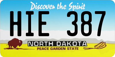 ND license plate HIE387