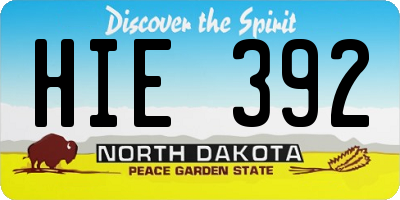 ND license plate HIE392