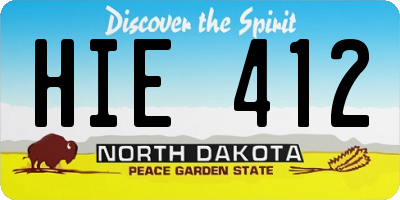 ND license plate HIE412