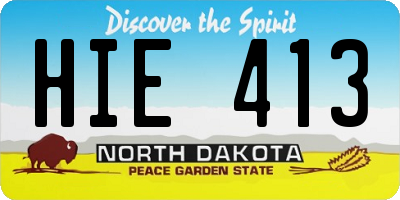 ND license plate HIE413