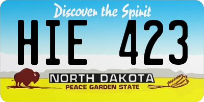 ND license plate HIE423