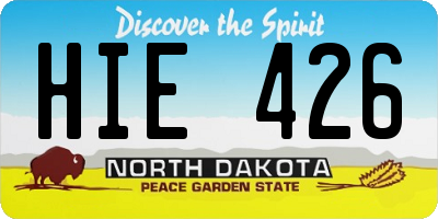 ND license plate HIE426
