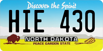 ND license plate HIE430