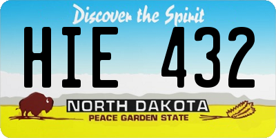 ND license plate HIE432