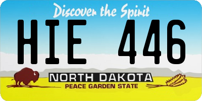 ND license plate HIE446