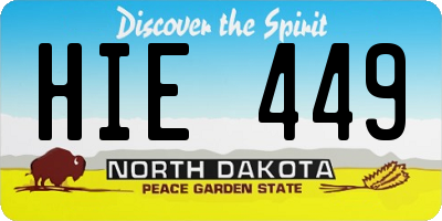 ND license plate HIE449