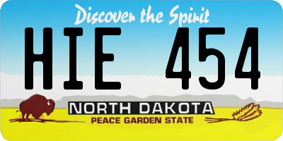 ND license plate HIE454