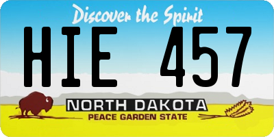 ND license plate HIE457