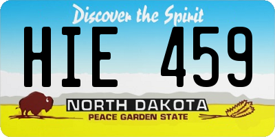 ND license plate HIE459