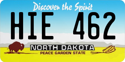 ND license plate HIE462