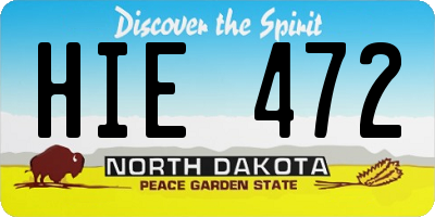 ND license plate HIE472