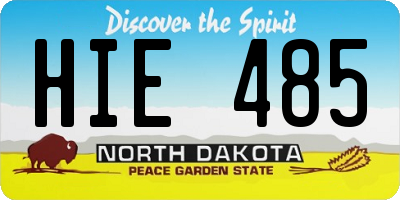 ND license plate HIE485