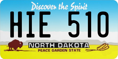 ND license plate HIE510