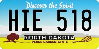 ND license plate HIE518