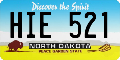 ND license plate HIE521