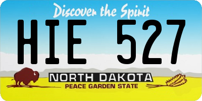 ND license plate HIE527