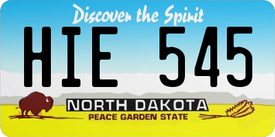 ND license plate HIE545