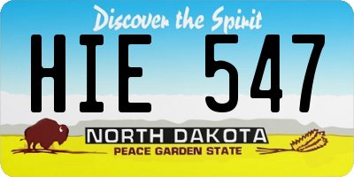 ND license plate HIE547