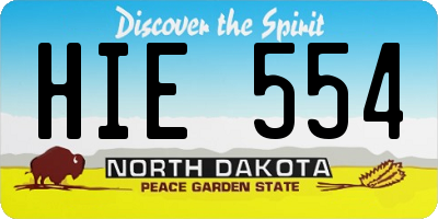 ND license plate HIE554