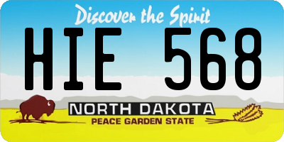 ND license plate HIE568
