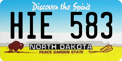 ND license plate HIE583