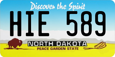 ND license plate HIE589