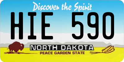 ND license plate HIE590