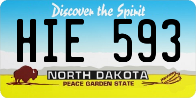 ND license plate HIE593