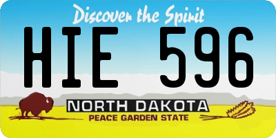 ND license plate HIE596
