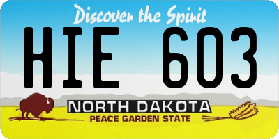 ND license plate HIE603