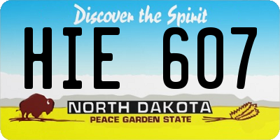 ND license plate HIE607