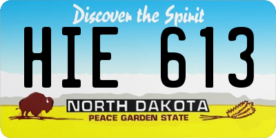 ND license plate HIE613