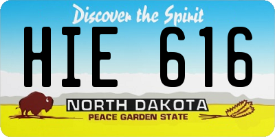 ND license plate HIE616