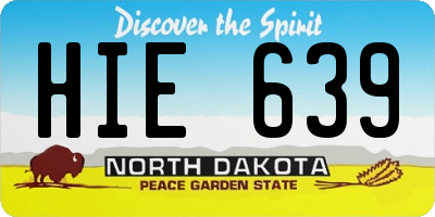 ND license plate HIE639
