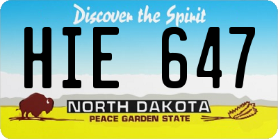ND license plate HIE647