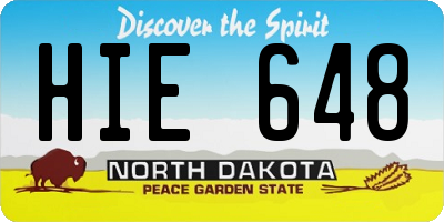 ND license plate HIE648