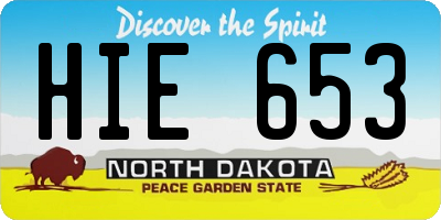 ND license plate HIE653