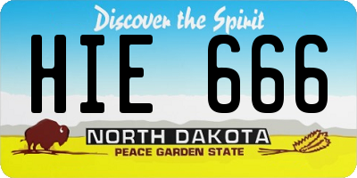 ND license plate HIE666