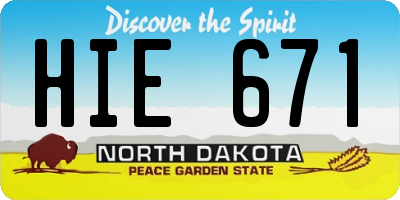 ND license plate HIE671