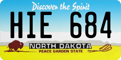 ND license plate HIE684