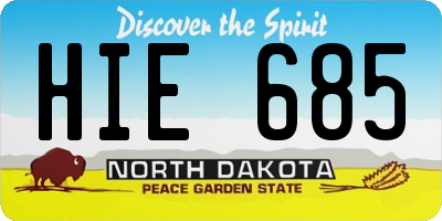 ND license plate HIE685