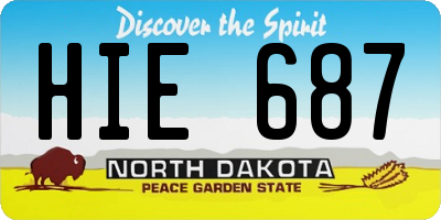ND license plate HIE687