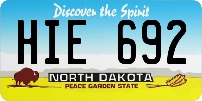 ND license plate HIE692