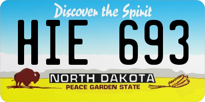ND license plate HIE693