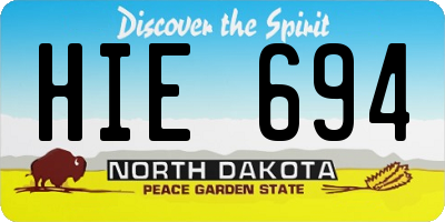 ND license plate HIE694